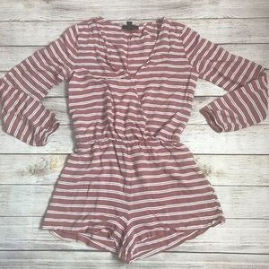 Forever 21 Long Sleeve Striped Romper